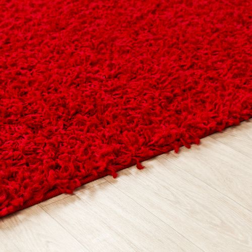 Tapis De Couloir Shaggy Uni Rouge 80x220 Cm Lilly