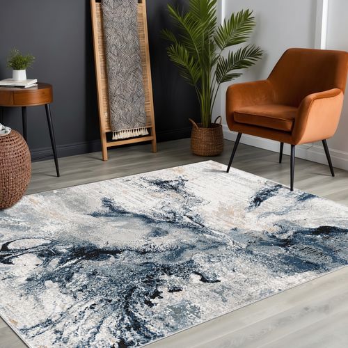 Tapis Abstrait Moderne Bleu/gris 120x170 Cm Emma