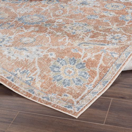 Tapis Vintage Lavable En Machine Terracotta 120x170 Cm Ruby