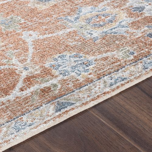 Tapis Vintage Lavable En Machine Terracotta 120x170 Cm Ruby