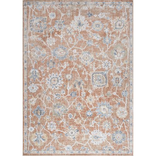 Tapis Vintage Lavable En Machine Terracotta 120x170 Cm Ruby
