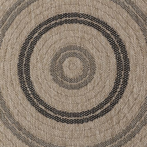 Tapis Rond Extérieur/intérieur Aspect Jute Beige/noir Ø 100 Cm Rhonda