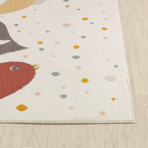 Tapis Enfant Oiseaux Jaune/bleu/marron 160x213 Cm Pioupiou