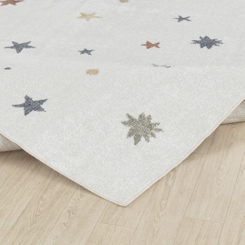 Tapis Enfant Lavable En Machine Étoiles Multicolore/beige 160x213 Cm Stella