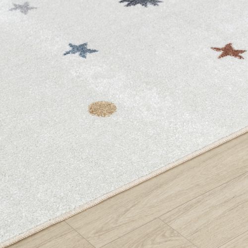 Tapis Enfant Lavable En Machine Étoiles Multicolore/beige 160x213 Cm Stella