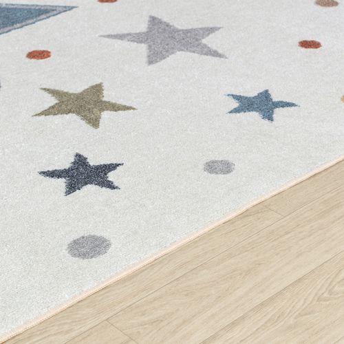 Tapis Enfant Lavable En Machine Étoiles Multicolore/bleu 80x150