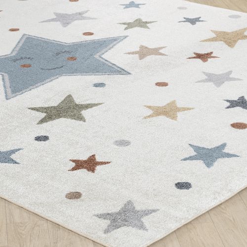 Tapis Enfant Lavable En Machine Étoiles Multicolore/bleu 80x150