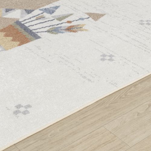 Tapis Enfant Lavable En Machine Ours Indien Beige/brun 160x213 Cm Oursigene