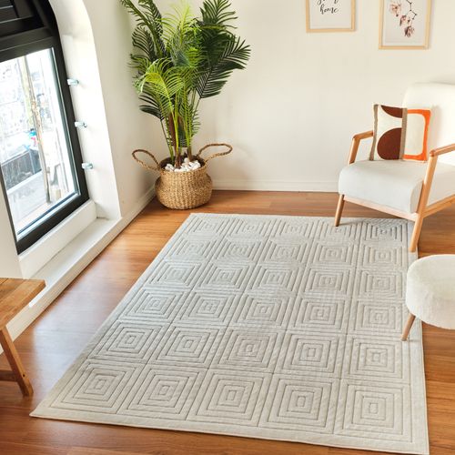 Tapis D'intérieur/extérieur Scandinave Moderne Blanc 200x275