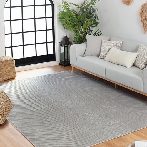 Tapis Intérieur/extérieur à Effet 3d Et Relief Gris 200x275 Cm Ayumi