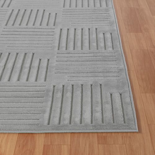 Tapis Intérieur/extérieur à Effet 3d Et Relief Gris 200x275 Cm Midori