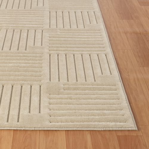 Tapis Intérieur/extérieur à Effet 3d Et Relief Beige 200x275 Cm Midori