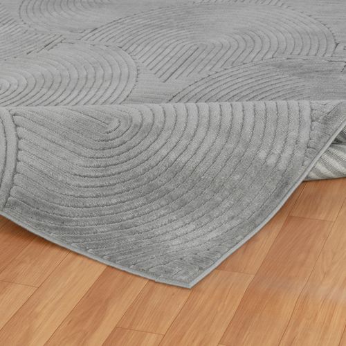 Tapis Intérieur/extérieur à Effet 3d Et Relief Gris 160x220 Cm Reyko