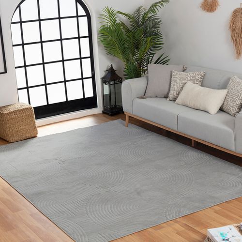 Tapis Intérieur/extérieur à Effet 3d Et Relief Gris 160x220 Cm Reyko