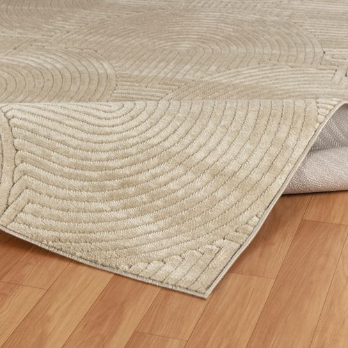 Tapis Intérieur/extérieur à Effet 3d Et Relief Beige 200x275 Cm Reyko