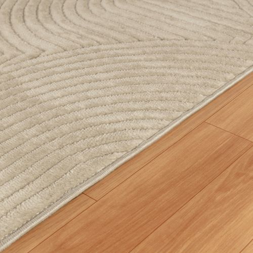 Tapis Intérieur/extérieur à Effet 3d Et Relief Beige 200x275 Cm Reyko