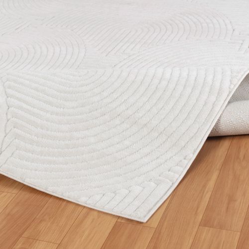 Tapis Intérieur/extérieur à Effet 3d Et Relief Blanc 200x275 Cm Reyko