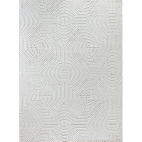 Tapis Intérieur/extérieur à Effet 3d Et Relief Blanc 200x275 Cm Reyko