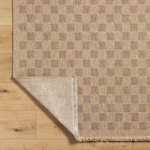 Tapis D'extérieur/intérieur à Carreaux Aspect Jute Beige 200x275 Cm Tori
