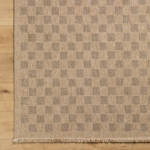 Tapis D'extérieur/intérieur à Carreaux Aspect Jute Beige 160x213 Cm Tori