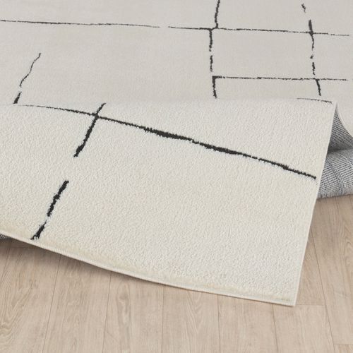 Tapis Scandinave Moderne Ivoire/gris 200x275 Cm Ava