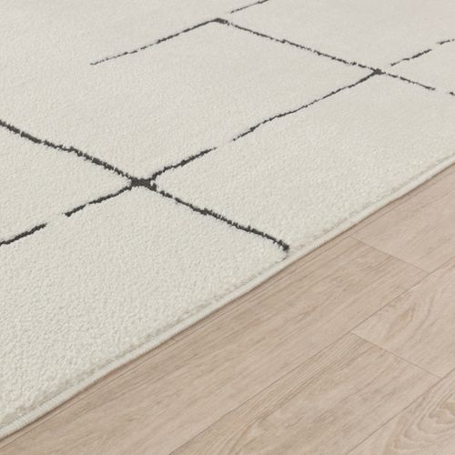 Tapis Scandinave Moderne Ivoire/gris 200x275 Cm Ava