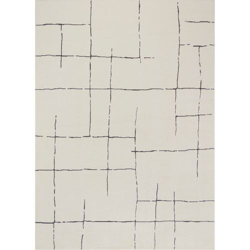 Tapis Scandinave Moderne Ivoire/gris 200x275 Cm Ava