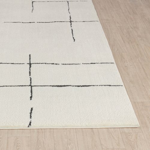 Tapis Scandinave Moderne Ivoire/gris 200x275 Cm Ava