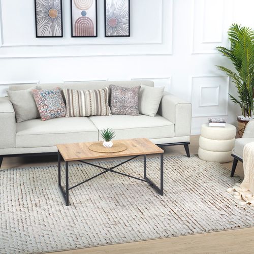 Tapis Scandinave Moderne Ivoire/terracotta 200x275 Cm Amandine