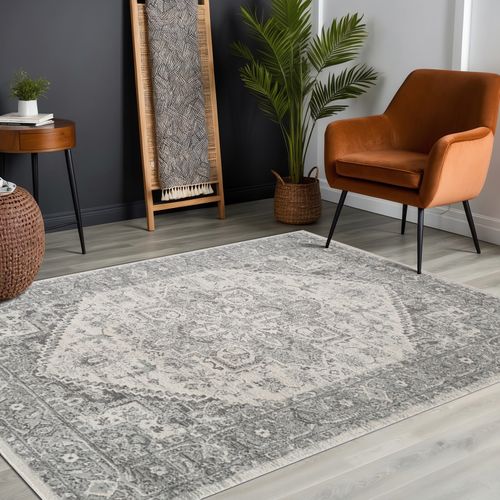 Tapis Vintage Oriental Gris/blanc 140x200 Cm Farah