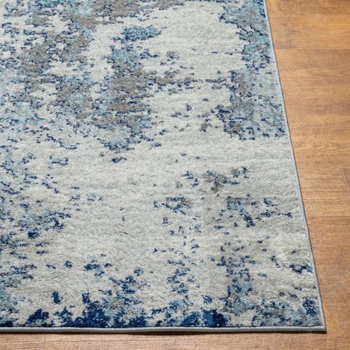 Tapis Abstrait Moderne Bleu/gris/blanc 140x200 Cm Sarah