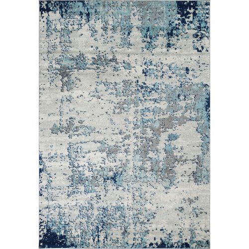 Tapis Abstrait Moderne Bleu/gris/blanc 140x200 Cm Sarah