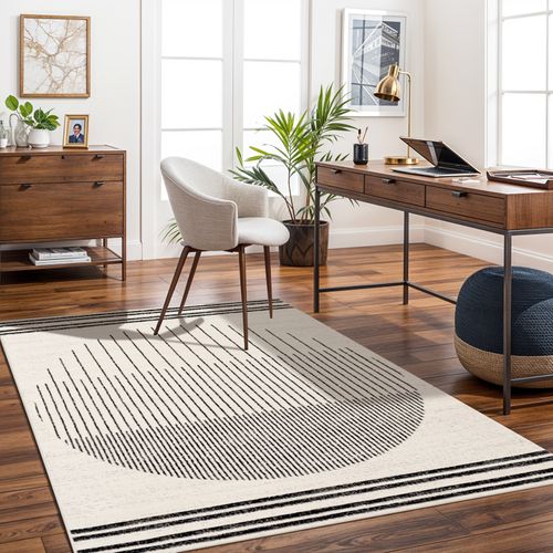 Tapis Scandinave Moderne Blanc/noir 140x200 Cm Enso