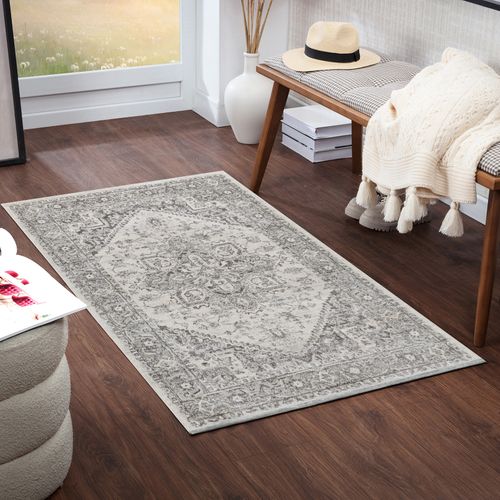 Tapis Vintage Oriental Gris/blanc 80x150 Cm Farah