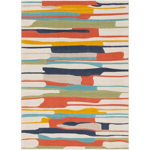 Tapis Scandinave Moderne Multicolore/orange 200x275 Cm Anais