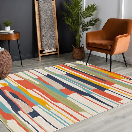 Tapis Scandinave Moderne Multicolore/orange 200x275 Cm Anais