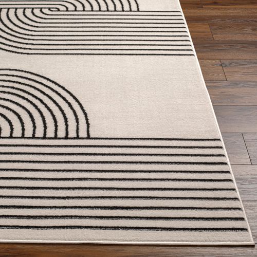 Tapis De Couloir Scandinave Rétro Blanc/noir 80x220 Cm Constance