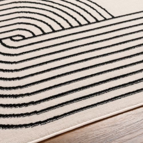 Tapis De Couloir Scandinave Rétro Blanc/noir 80x220 Cm Constance