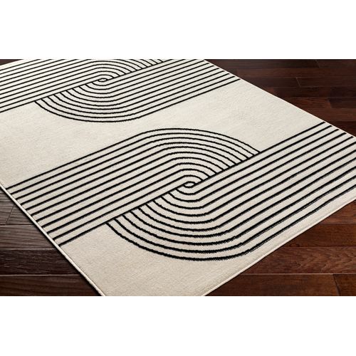 Tapis De Couloir Scandinave Rétro Blanc/noir 80x220 Cm Constance