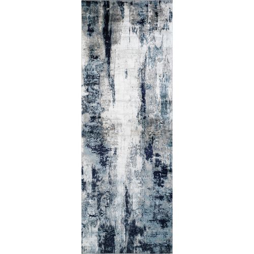 Tapis De Couloir Abstrait Moderne Bleu/blanc/gris 80x220 Cm Giulia
