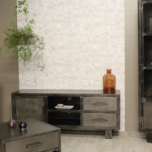 Meuble TV Métal Noir Jodhpur 150 Cm