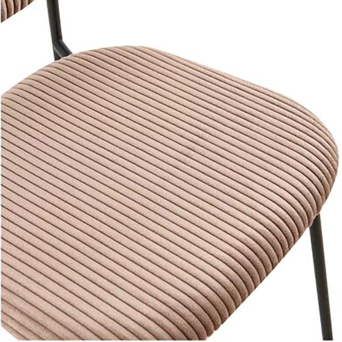 Tabouret De Bar Style Écolier Velours Côtelé Beige