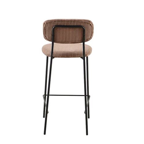 Tabouret De Bar Style Écolier Velours Côtelé Beige