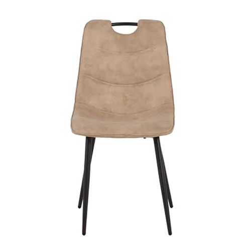 Chaise Simili Taupe Avec Poignée Pieds Métal Noir