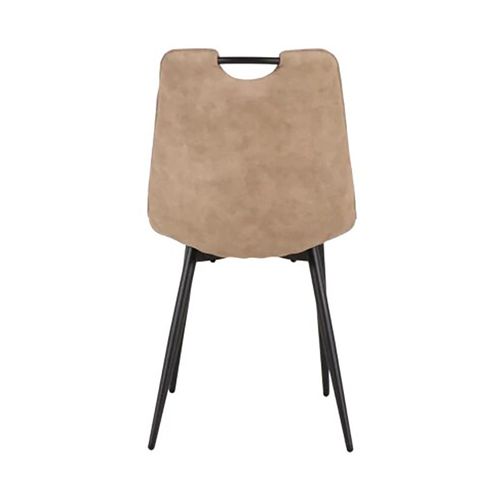Chaise Simili Taupe Avec Poignée Pieds Métal Noir