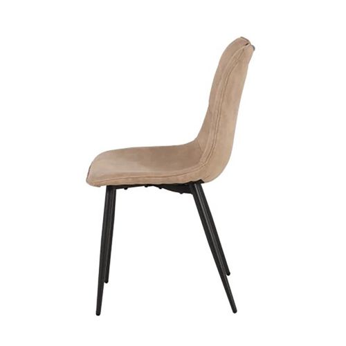 Chaise Simili Taupe Avec Poignée Pieds Métal Noir