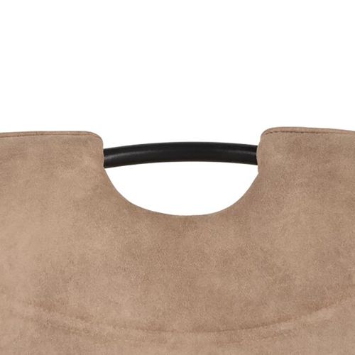 Chaise Simili Taupe Avec Poignée Pieds Métal Noir
