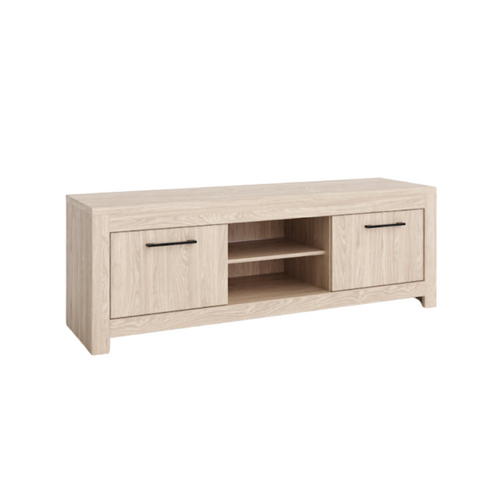 Meuble TV 2 Portes 2 Niches Naturel Clair Genève