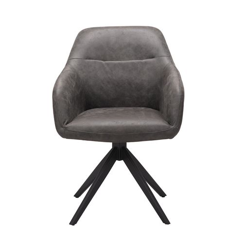 Chaise Pivotante Pu Gris Thélyo