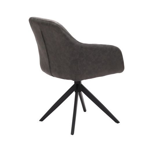 Chaise Pivotante Pu Gris Thélyo